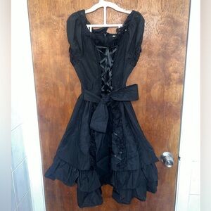 Black off the shoulder skater dress
